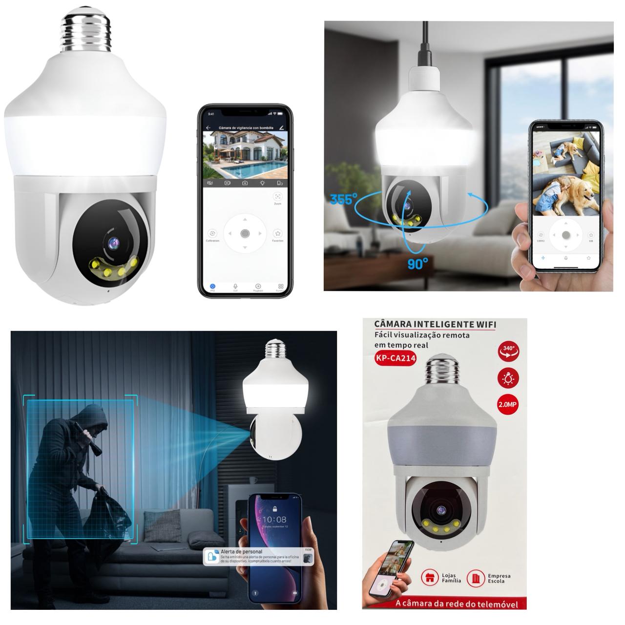 Câmera-Lâmpada Inteligente Wi-Fi KP-CA214